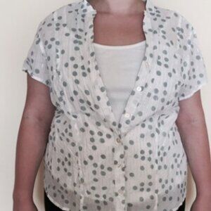Imported Polka Dot Sheer Blouse and cami set.  NWOT